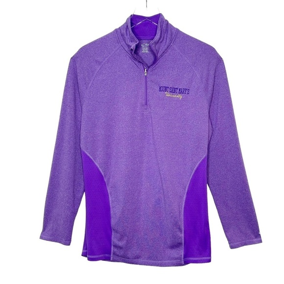 Champion Tops - CHAMPION MOUNT ST. MARY’S UNIVERSITY Los Angeles 1/4 zip Purple Gold Extra large